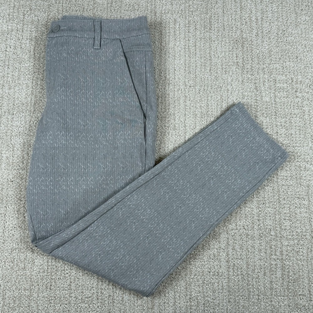 BYLT Men's 33 (Actual 30x30) Slim Fit Gray Herringbone Performance Pants